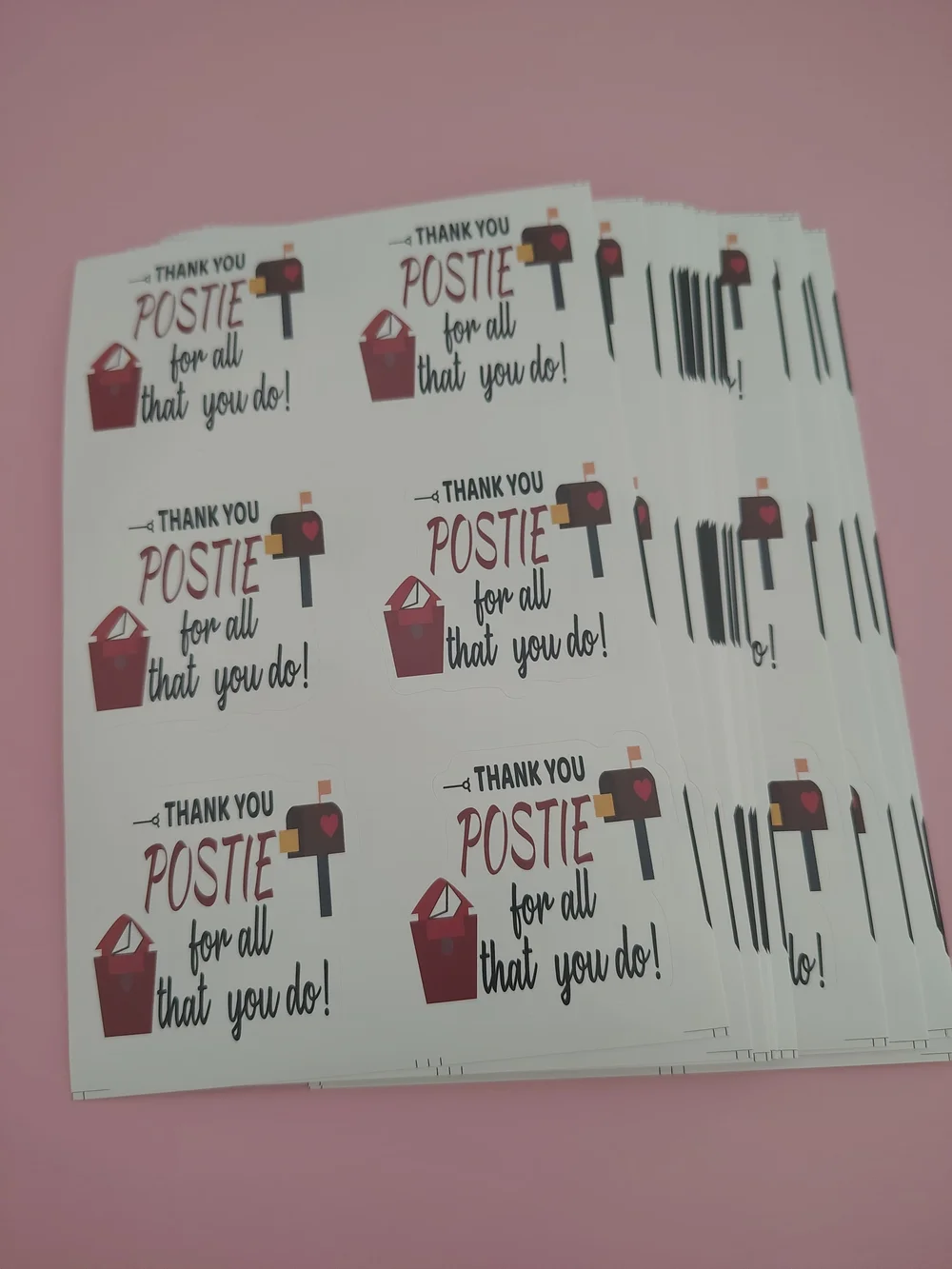 90 Pcs- Thank You Postie Sticker Sheets